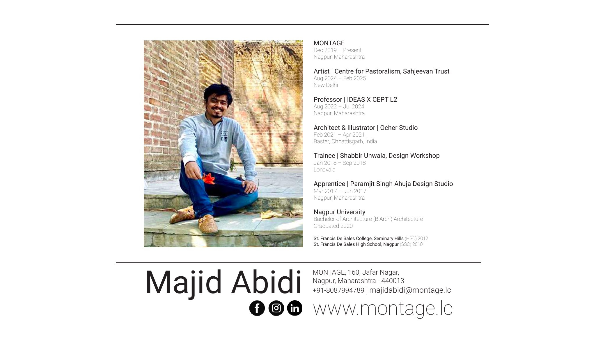 Portrait and profile of Majid Abidi